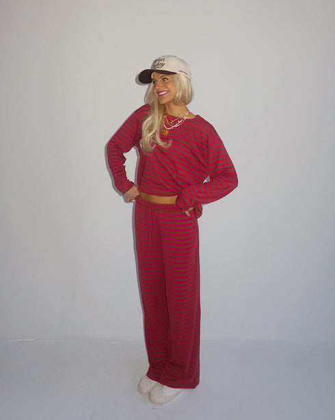 Beach Bum Striped Set // Sunset Pink